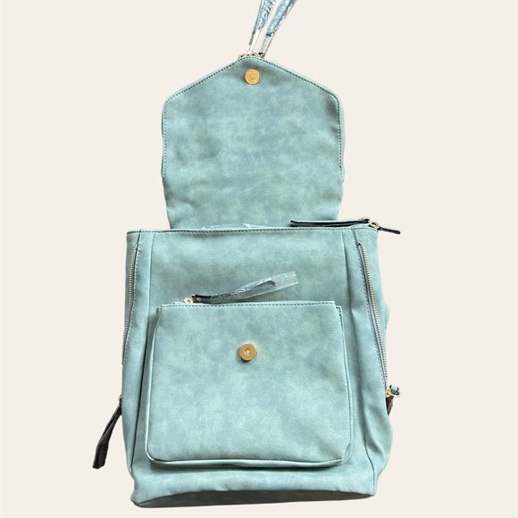 NEW VR NYC Target Denim Style Flap Backpack Purse - Picture 4 of 8